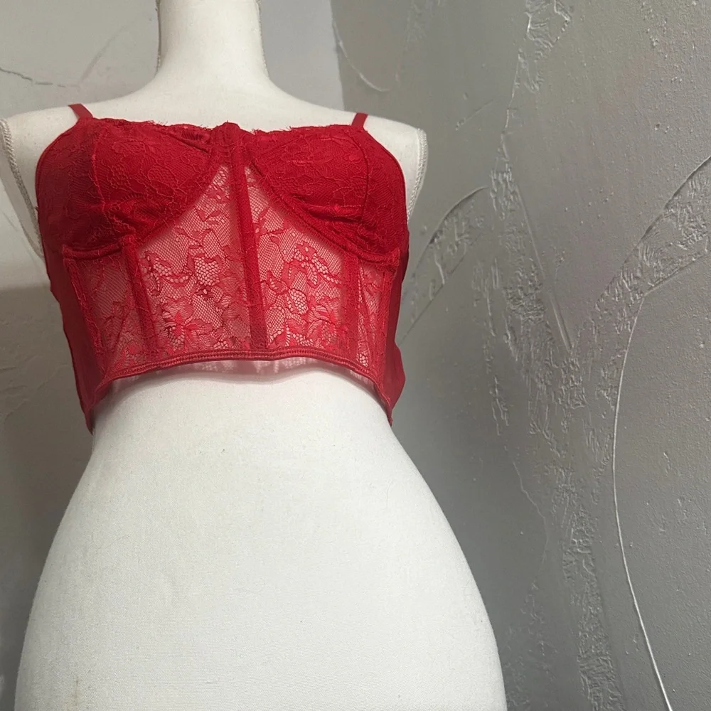 Chic Red Lace Bralette